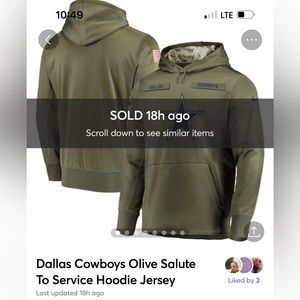 Dallas Cowboys Olive Salute To Service Hoodie Jersey